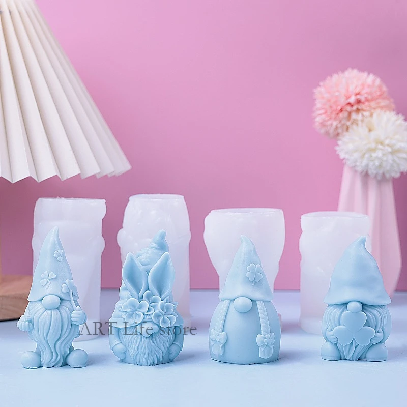 Soap Making Home - 크리스마스 난쟁이 실리콘 양초 금형 3d