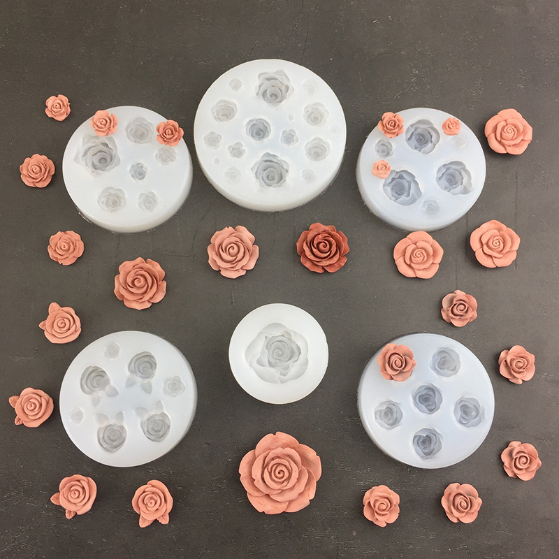 Soap Making Organic - 장미 꽃 모양 잎 실리콘 몰드,