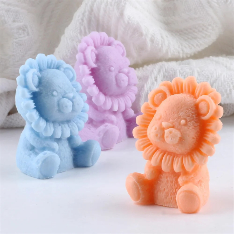 Soap Making Kit Amazon - 1PCS 귀여운 사자 모양의 실리콘 양초