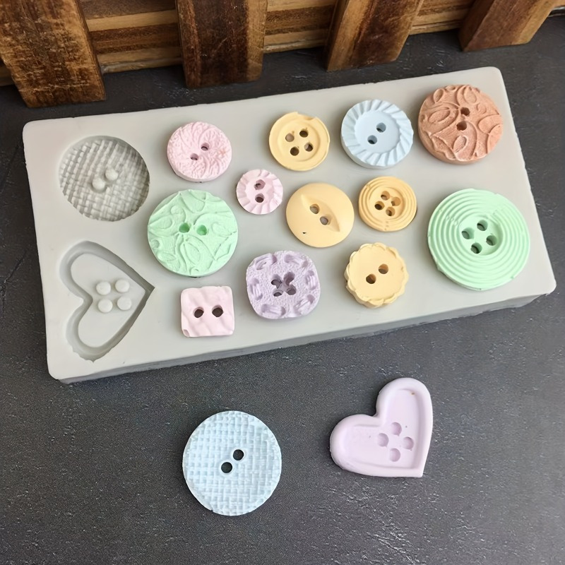 Soap Making Organic - 버튼 모양 실리콘 몰드 비누 및
