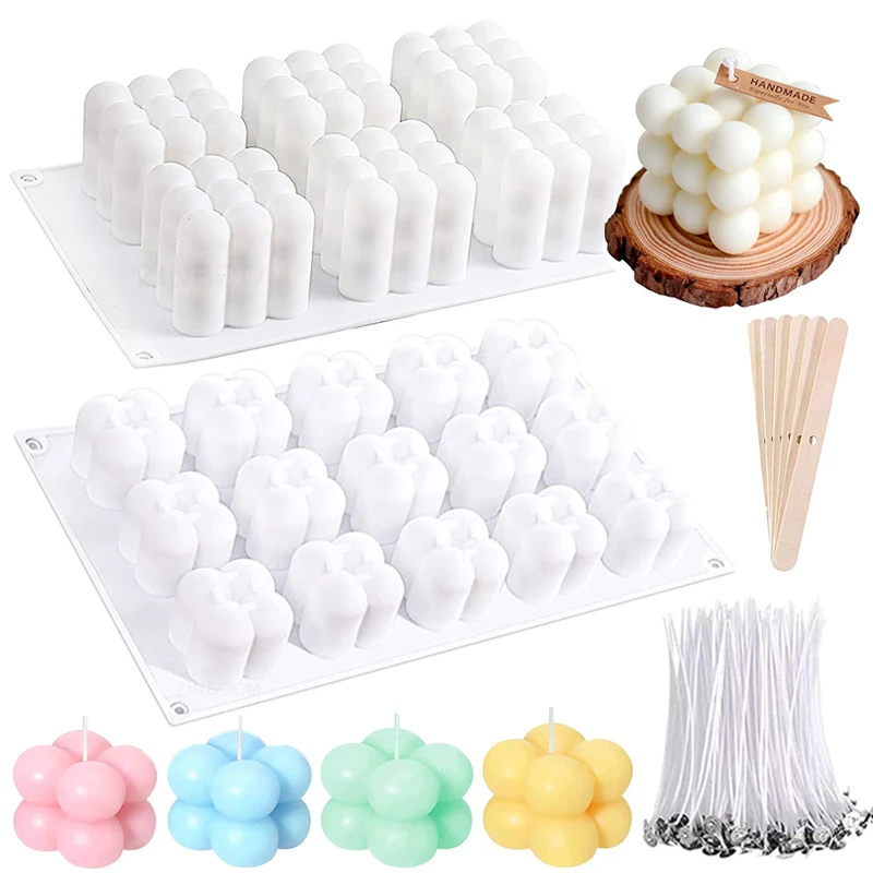 Soap Making Kit Amazon - 3D 버블 큐브 양초 실리콘 몰드