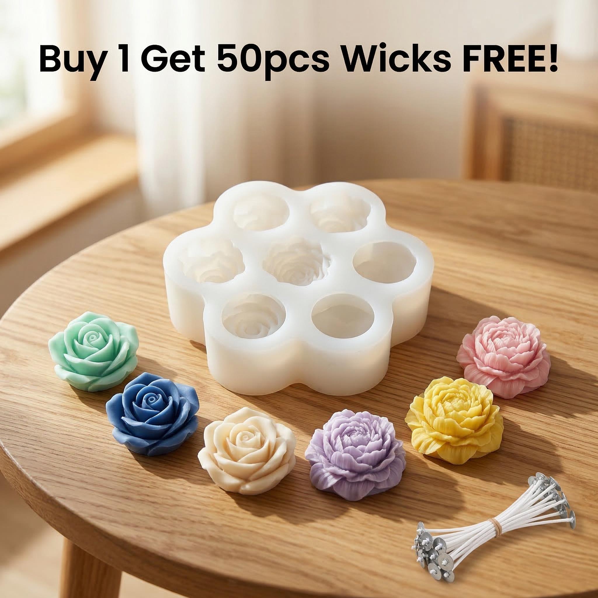 Soap Making Kit Amazon - 3D 장미꽃 실리콘 캔들 몰드 세트