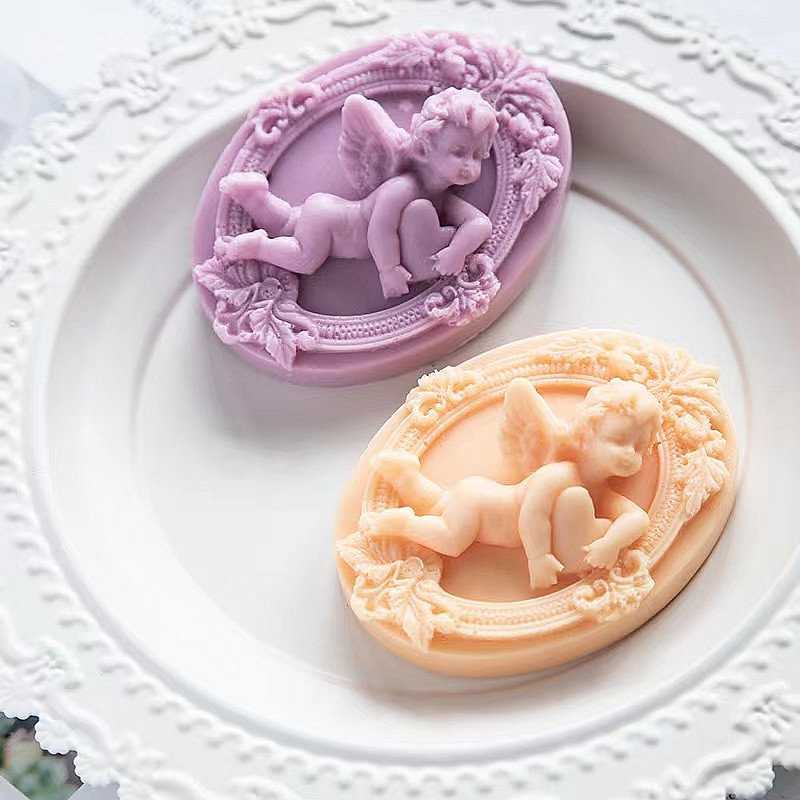 Soap Making Home - 천사 어린이 모양 실리콘 비누 몰드,