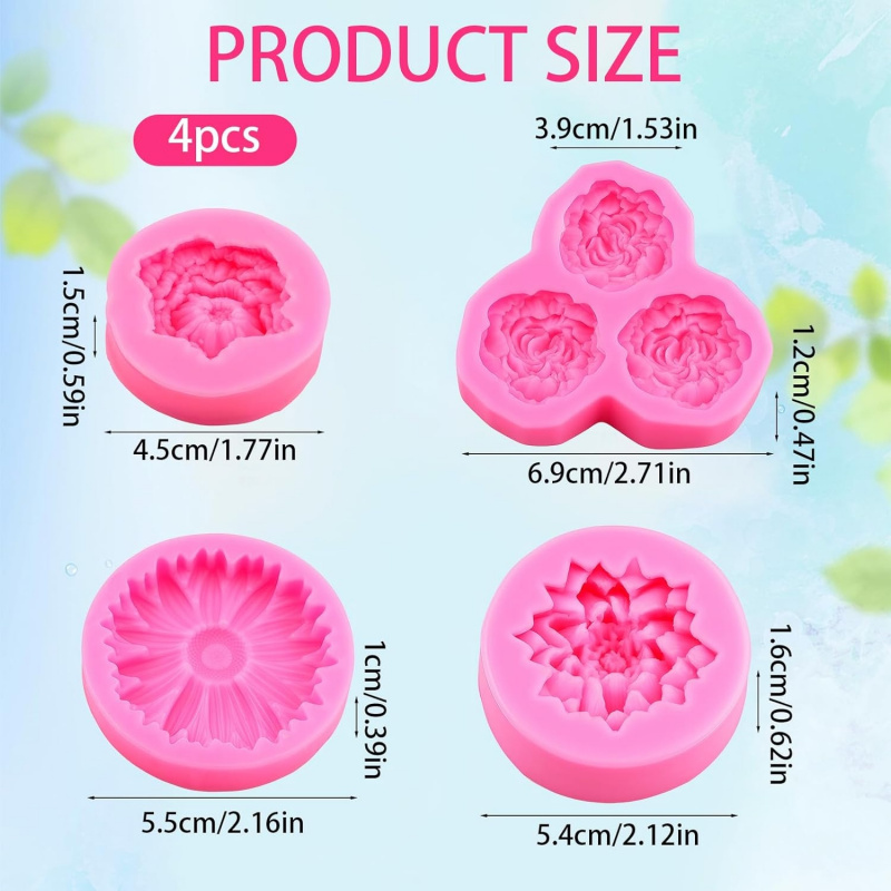 6홀 3D 꽃무늬 실리콘 몰드 세트(총 4개의 몰드), - Soap Making Kit Amazon 리뷰 및 가격