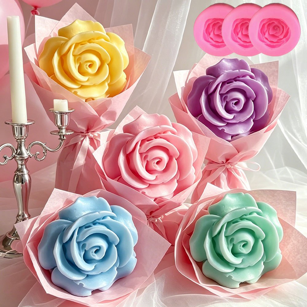 3pcs 3D 장미 꽃 실리콘 몰드 세트 DIY 캔들  - Soap Making Kit Amazon 리뷰 및 가격