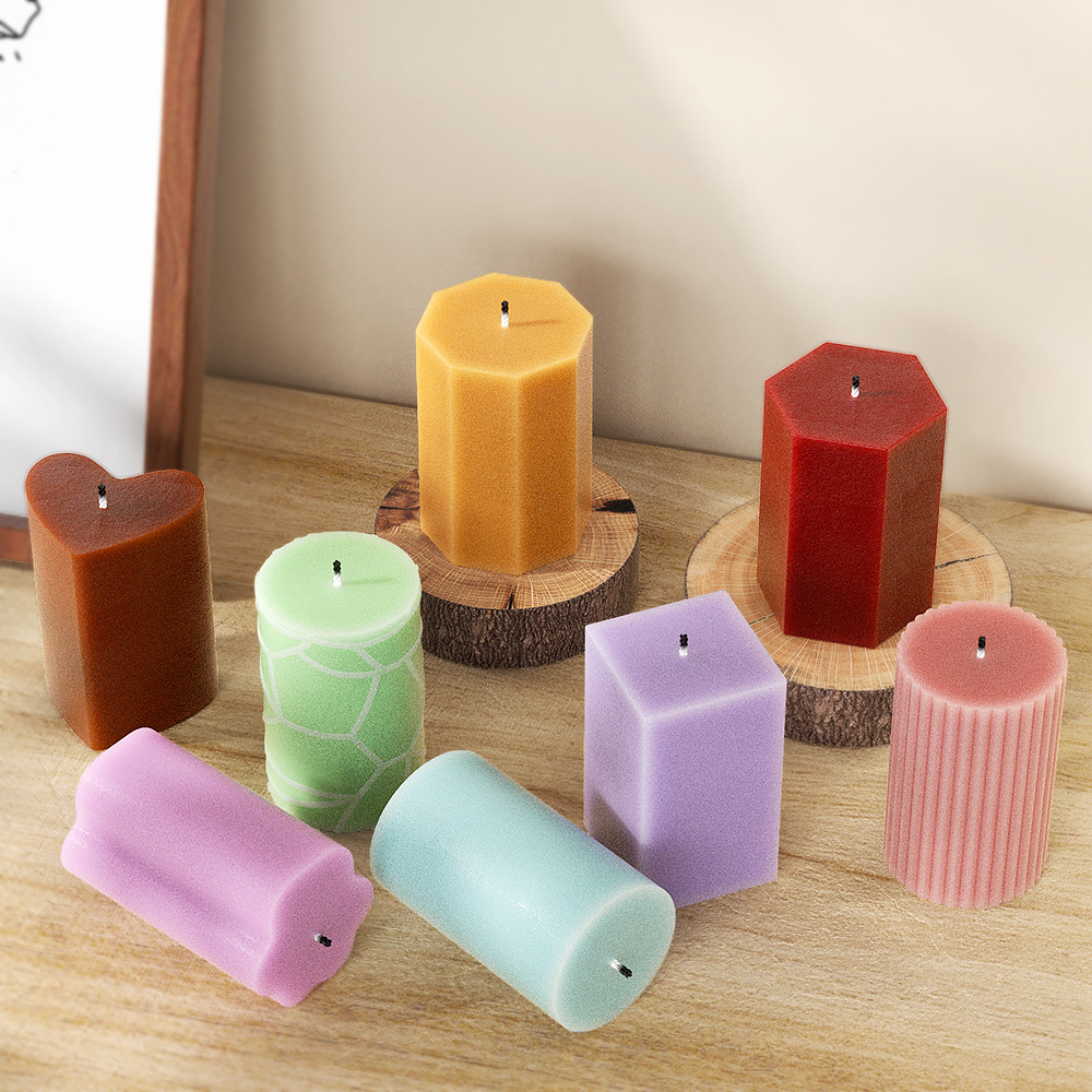 기하학 열 실리콘 몰드 양초 균열 스트라이프 실린더 석 - Soap Making Equipment For Beginners 리뷰 및 가격