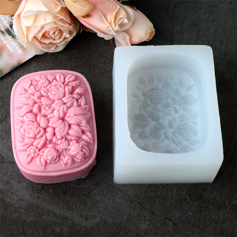 정사각형 꽃무늬 실리콘 비누 몰드 (장미와 가드니아 패 - Soap Making Home 리뷰 및 가격