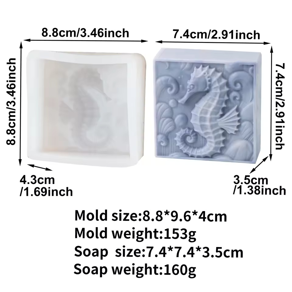3D 해마 실리콘 비누 몰드 DIY 바다거북 상어 동물 - Soap Making Home 리뷰 및 가격
